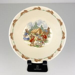Royal Doulton Bunnykins Bowl‎ 1984 Golden Jubilee Camping Scene 5.75"